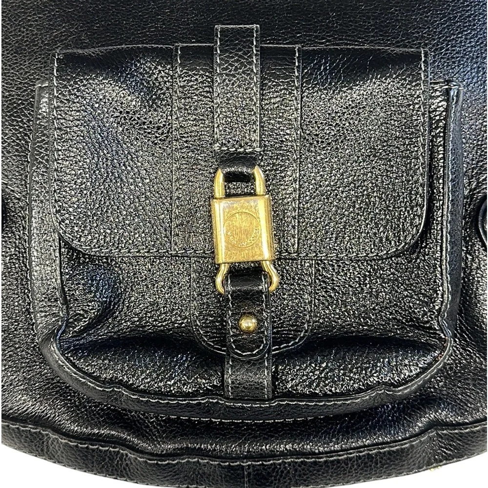 Marc Jacobs Pebble Leather Hobo Bag Purse Expandable Zipper Bottom Made in Italy